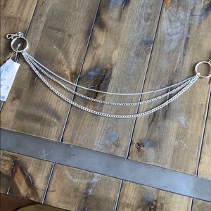 Urban Outfitters Layer Cuban Silver White Gold New